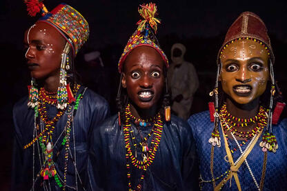 Night Celebrations Sudosukai - Wodaabe people celebrating the Gerewol festival by night Buy Now