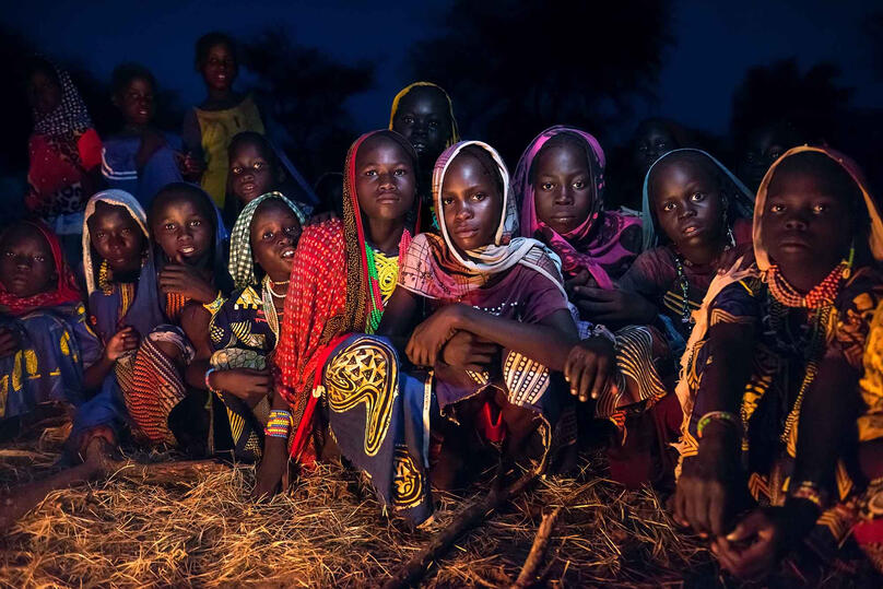Nomadic Life Group of young Boudouma women Buy Print
