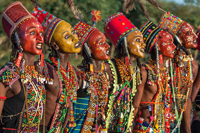 Courtship Dance Sudosukai - Wodaabe people celebrating the Gerewol festival Buy Print