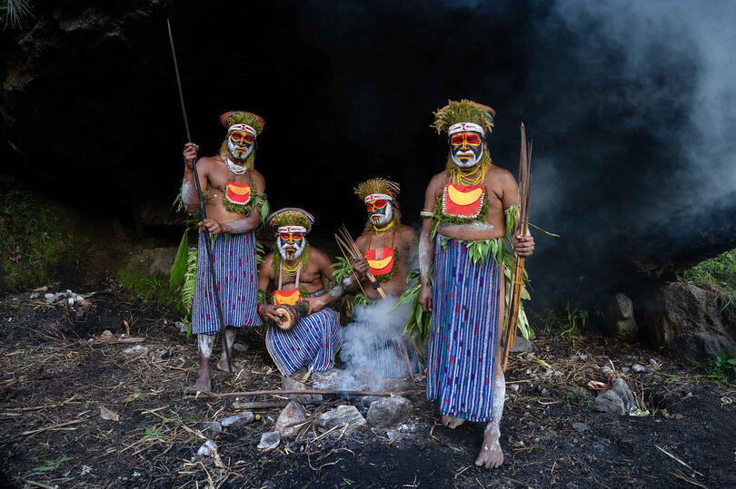 Melpa Tribesmen Group of Melpa tribesmen Buy Print
