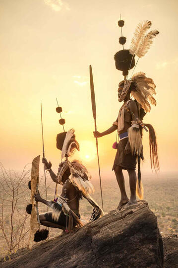 The Tribe of the Hill Group of Lopit tribesmen Buy Print