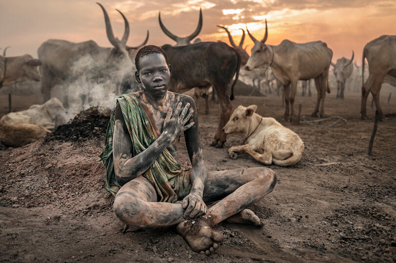 Ash and Dust Portrait of a young Mundari boy Buy Print