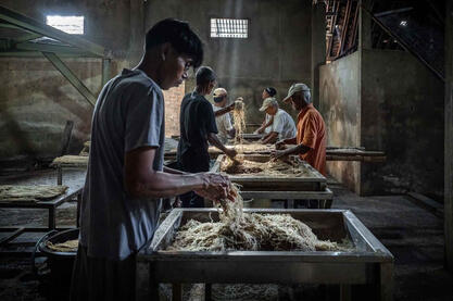 Threads of Life People at work in a noodle factory © Roberto Pazzi