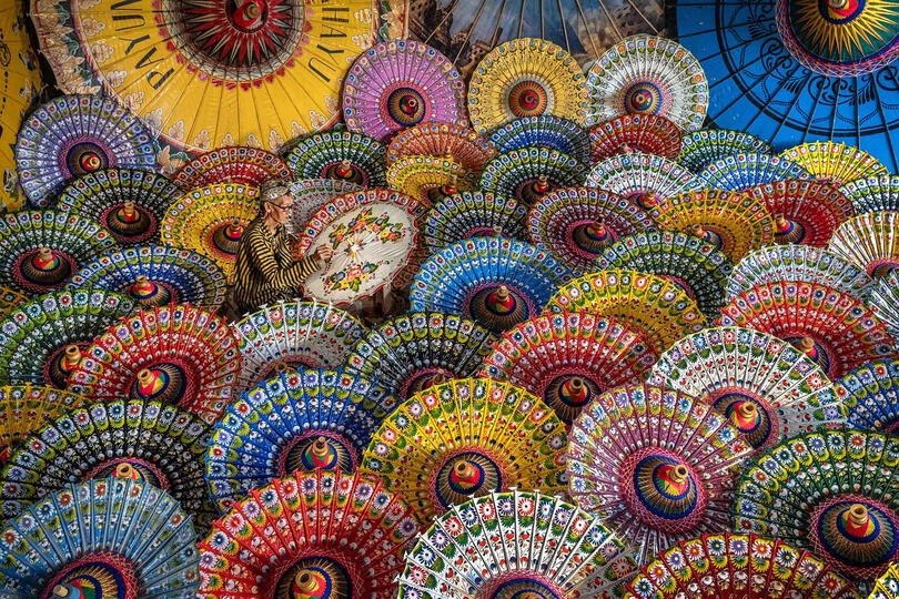 Umbrellas The traditional Javanese art of handcrafting wooden umbrellas © Roberto Pazzi