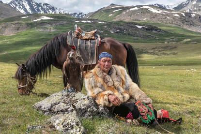 The Rest of the Hunter Portrait of a Kazakh eagle hunter © Roberto Pazzi