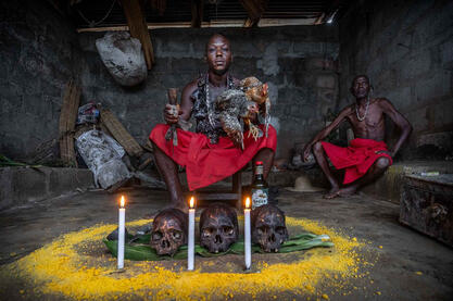 The Vodun Rite Portrait of a priest of the Temple of Thunder during a Vodun rite © Roberto Pazzi