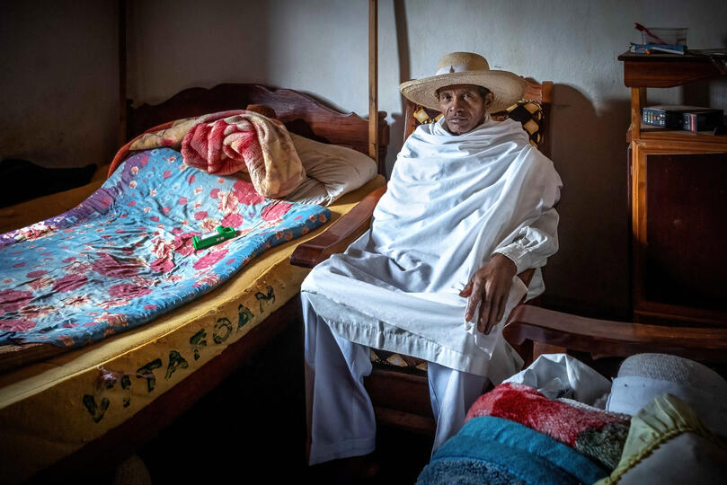 Life of Humility Portrait of a leader of the Fifohazana in his modest house © Roberto Pazzi