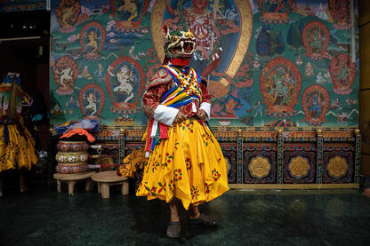 Tshechu Festival Portrait of a perfomer for the Tshechu © Roberto Pazzi