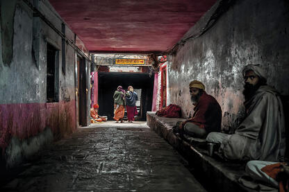 The Light at the End Street scene in Varanasi Buy Now