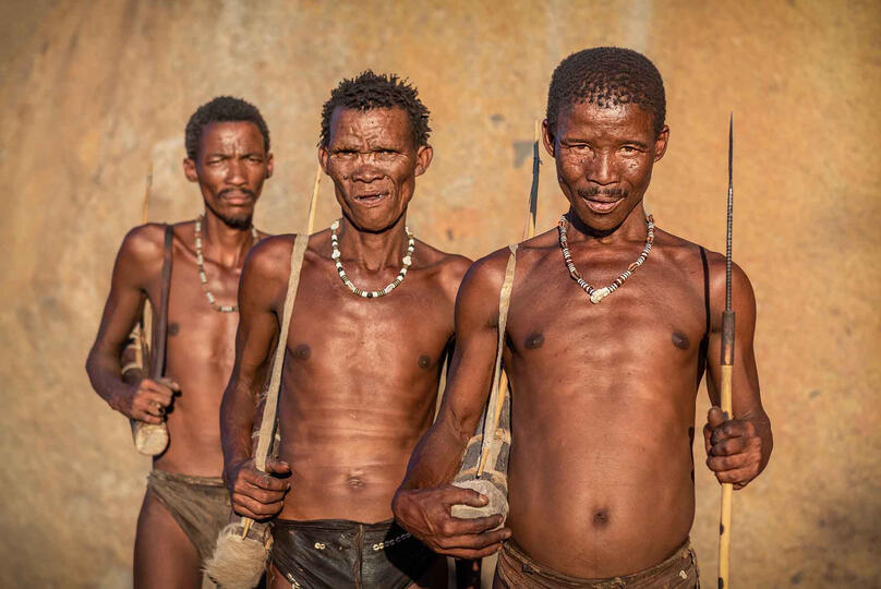We are San People Group of San tribesmen © Roberto Pazzi