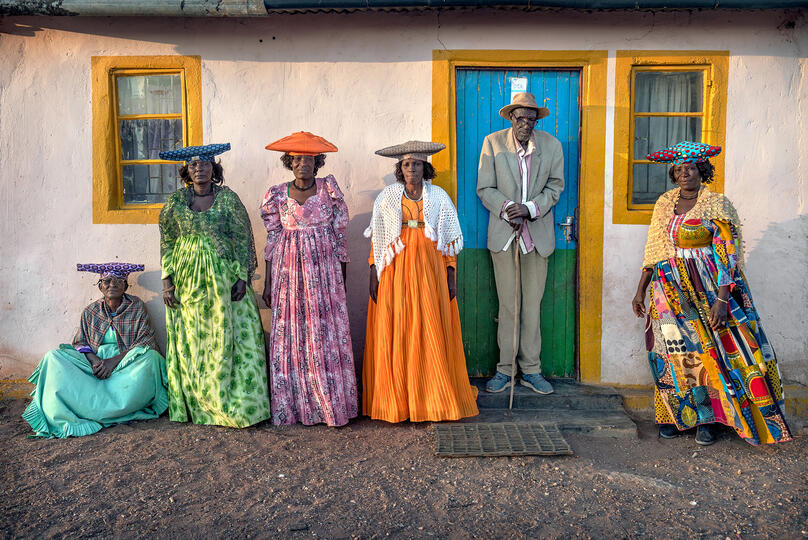 Herero People Group of Herero people in their traditional attire Buy Print