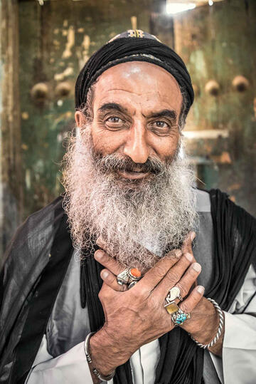 The Dervish Portrait of an elderly dervish, a Sufi mystics practicing spiritual detachment and devotion within Islamic tradition © Roberto Pazzi