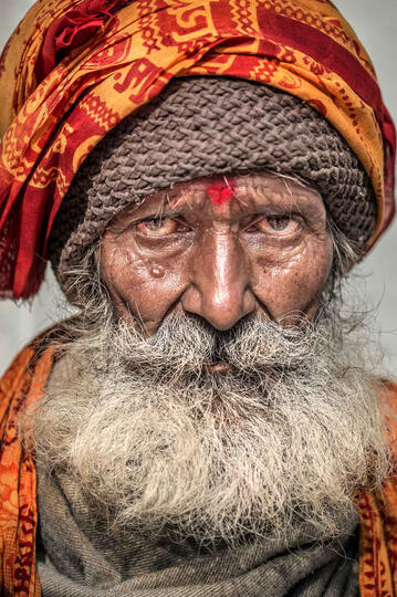 The Elderly Sadhu Portrait of an elderly sadhu Buy Print
