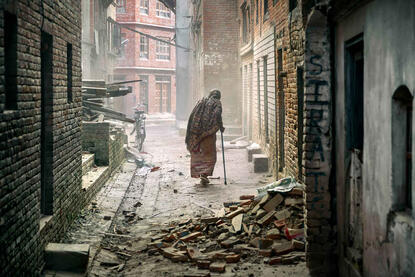 Fragile Street scene in Bhaktapur Buy Now