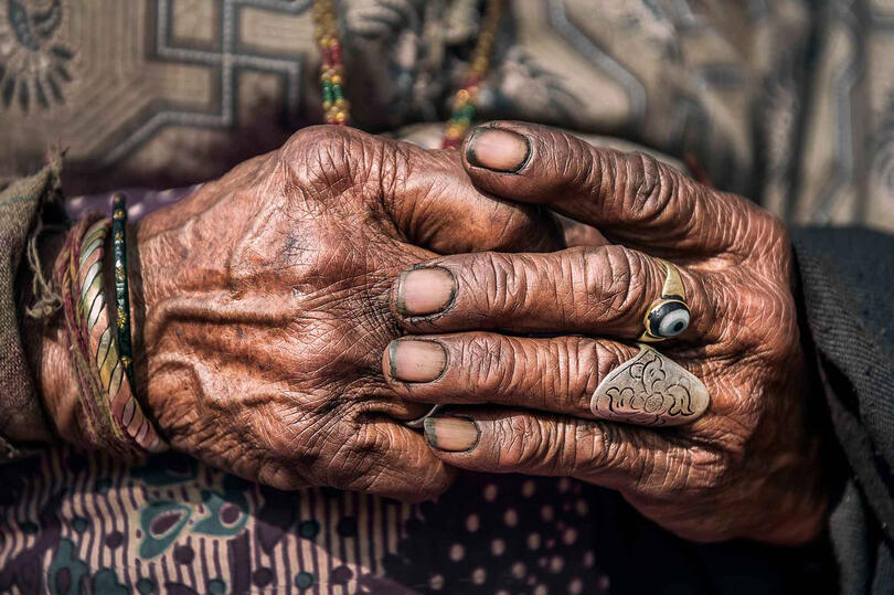 Humble Hands Detail of the hands of an eldely woman Buy Print
