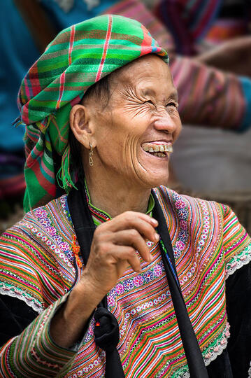 Colorful Smile Portrait of a smiling Hmong woman © Roberto Pazzi