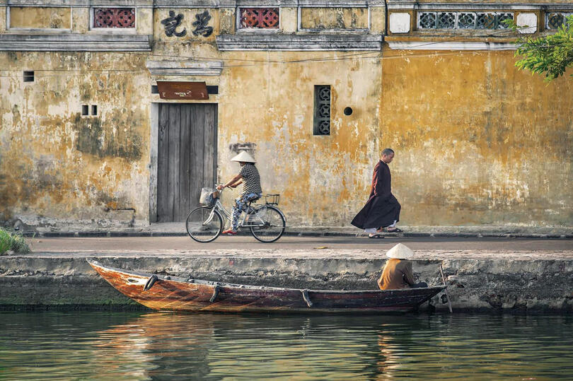 Where Time Stands Still Street scene in Hoi An Buy Print
