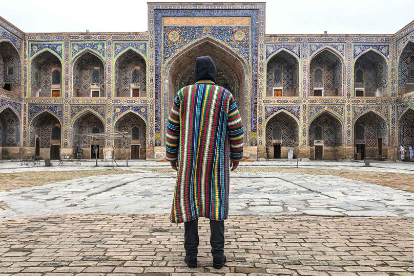 Connection The interior of one of the three madrasas of the Registan square in Samarkand © Roberto Pazzi