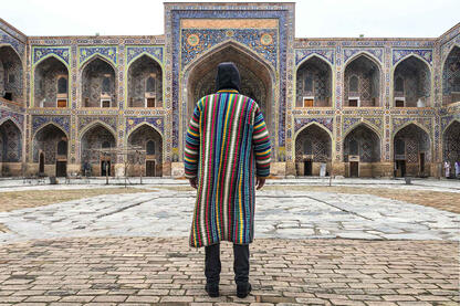 Connection The interior of one of the three madrasas of the Registan square in Samarkand © Roberto Pazzi