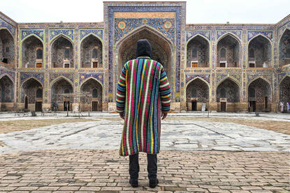 Connection The interior of one of the three madrasas of the Registan square in Samarkand © Roberto Pazzi