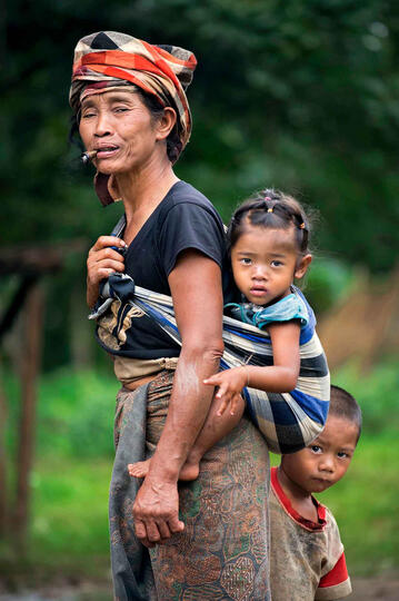 Mother and Children Portrait of a mother with her children Buy Print