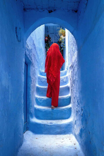 The Blue Alley An alley in the medina of Chefchaouen Buy Print