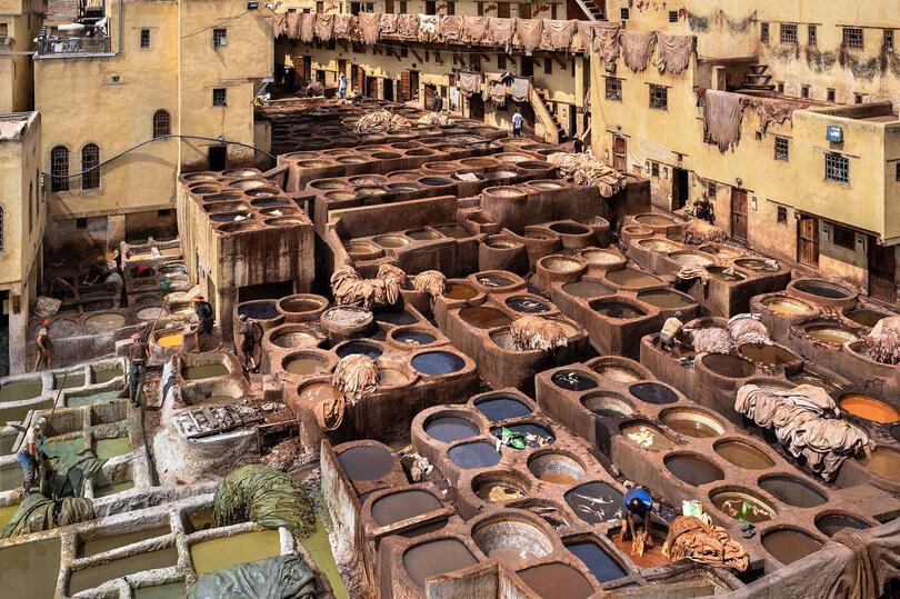 The Art of Hand Dyeing The daily activities in a traditional Moroccan tannery © Roberto Pazzi