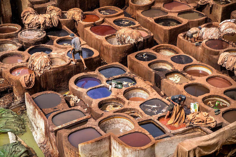 The Tannery The daily activities in a traditional Moroccan tannery Buy Print