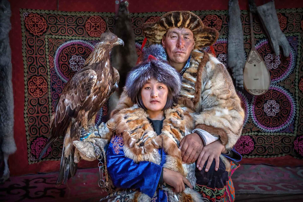 Kazakh Eagle Hunters The Kazakh eagle hunters of western Mongolia have built their cultural identity around a centuries old bond with golden eagles, enduring symbols of their heritage. © Roberto Pazzi